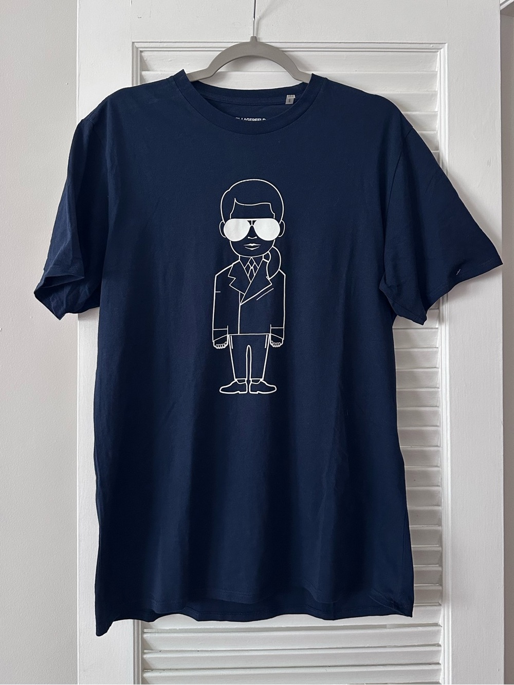 Karl Lagerfeld Paris Navy T-Shirt – Size M | Karl Caricature Graphic